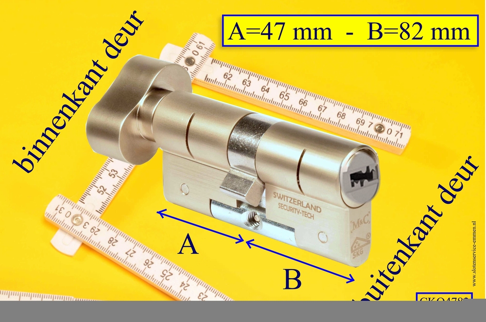 M&C Condor cilinderslot Knop OVAAL 47x82 mm