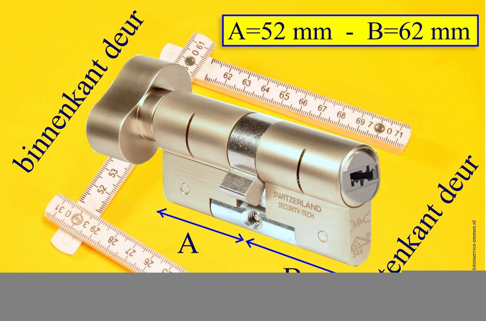 M&C Condor cilinderslot Knop OVAAL 52x62 mm