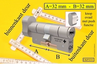 M&C Condor cilinderslot Knop OVAAL PUSH 32x32 mm 