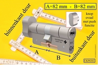 M&C Condor cilinderslot Knop OVAAL PUSH 82x82 mm 