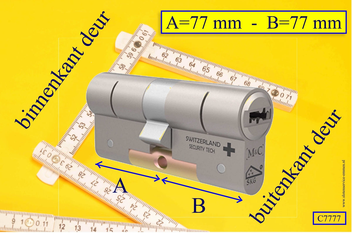 M&C Condor cilinderslot 77x77 mm - met 3 sleutels