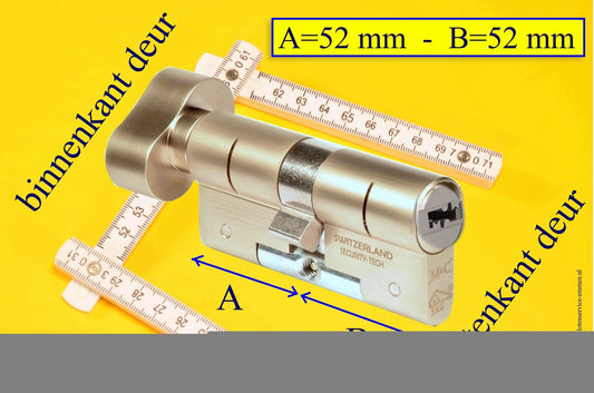 M&C Condor cilinderslot Knop OVAAL 52x52 mm met 3 sleutels