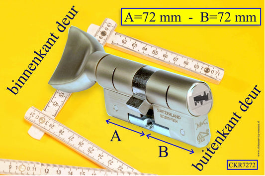 M&C Condor cilinderslot Knop RECHT 72x72 mm met 3 sleutels