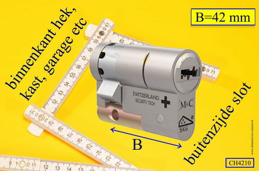 M&C Condor HALVE cilinder 42 mm MET 3 sleutels